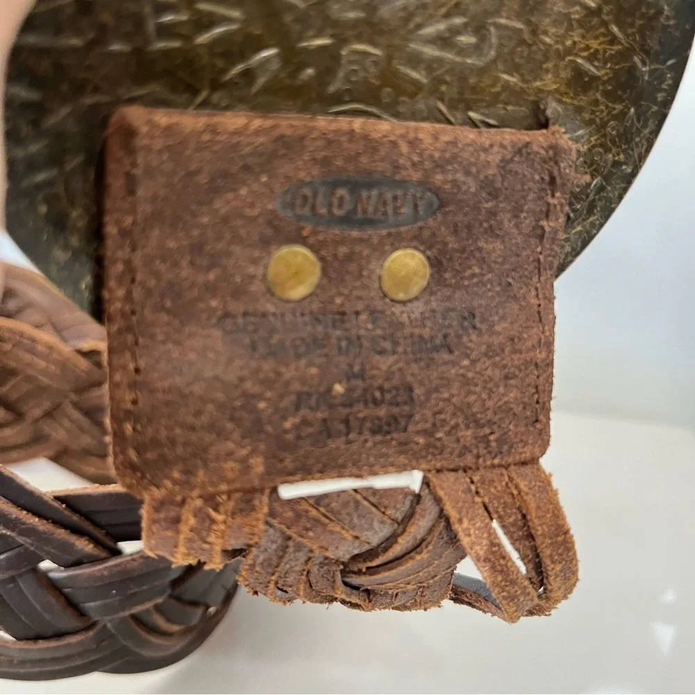 Old Navy Brown Braided Wide Leather Belt